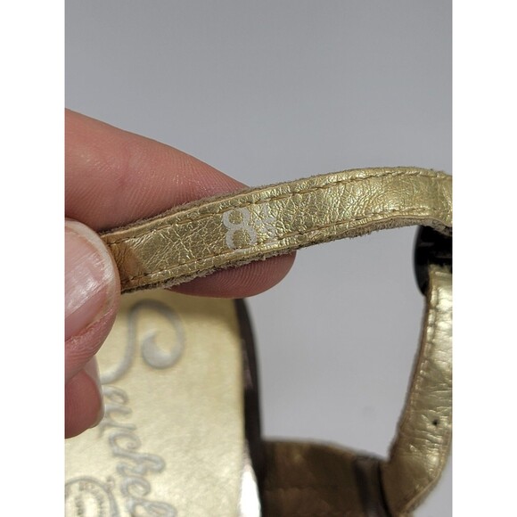 HHP Women's Size 8.5 Seychelles Silver Leather Strappy Wedge Heels Shoes Pumps‎ - Picture 9 of 11